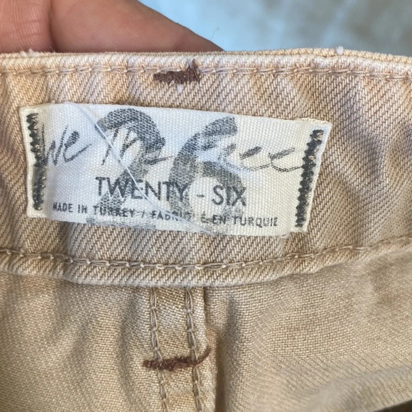 Free people distressed khaki denim jeans size 26 - Picture 4 of 8